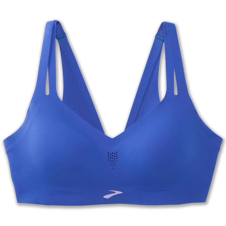 Brooks Womens Dare Strappy Sports Running Bra - Bluetiful (596482-SZO)